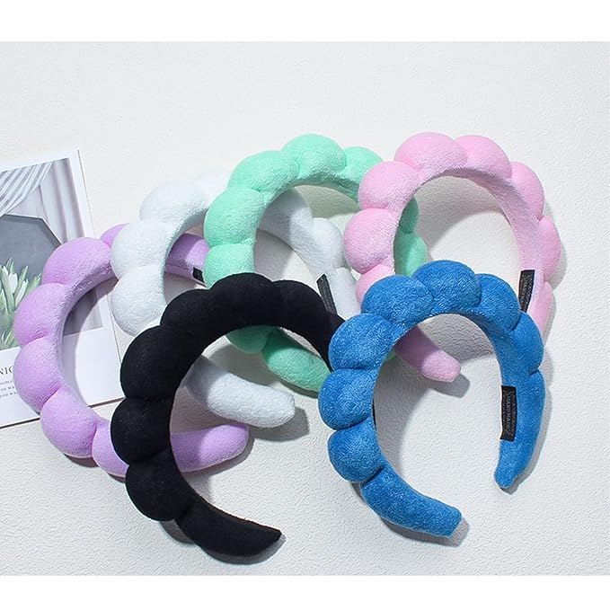 Spa Headbands for Washing Face Makeup Skin Care Headband Women Bubble Facial - Image 5
