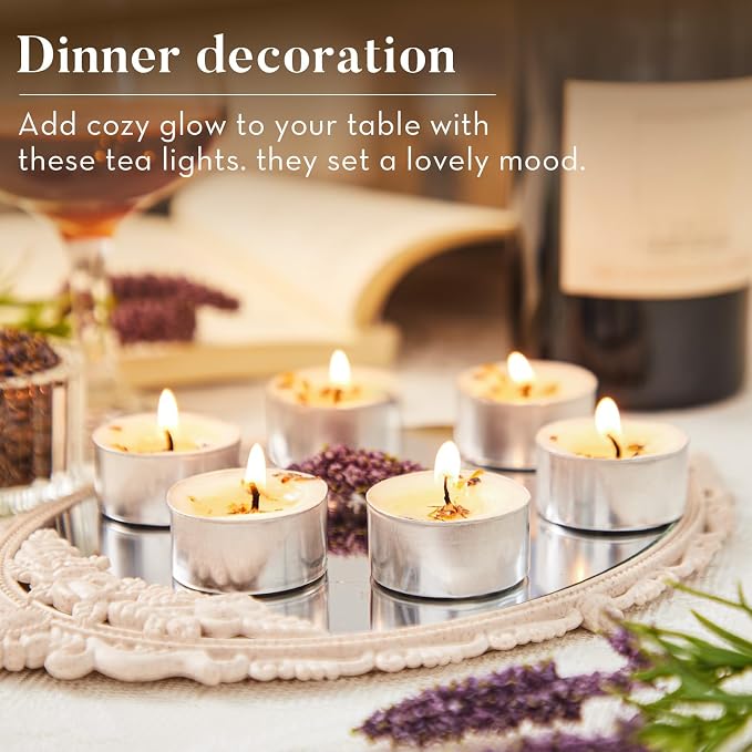 8 Pack Laven​der Tealight Candles - Image 6