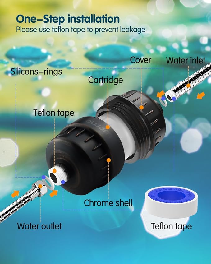 Shower Filter, Hard Water filter Shower Head Filter 15 Stage Cartridge Remove - Image 5