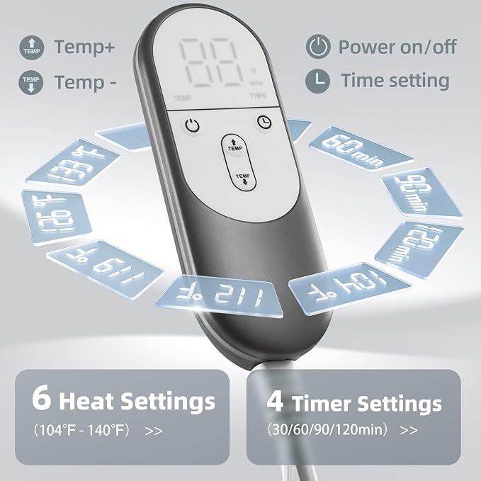 Heating Pad for Pain Relief – 12"x24" Moist/Dry Heat for Back, and Cramps - Image 4