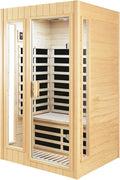 2 Person Sauna, Low EMF Far Infrared Sauna, 1500W Hemlock Wood Sauna Indoor by SalusHEAT