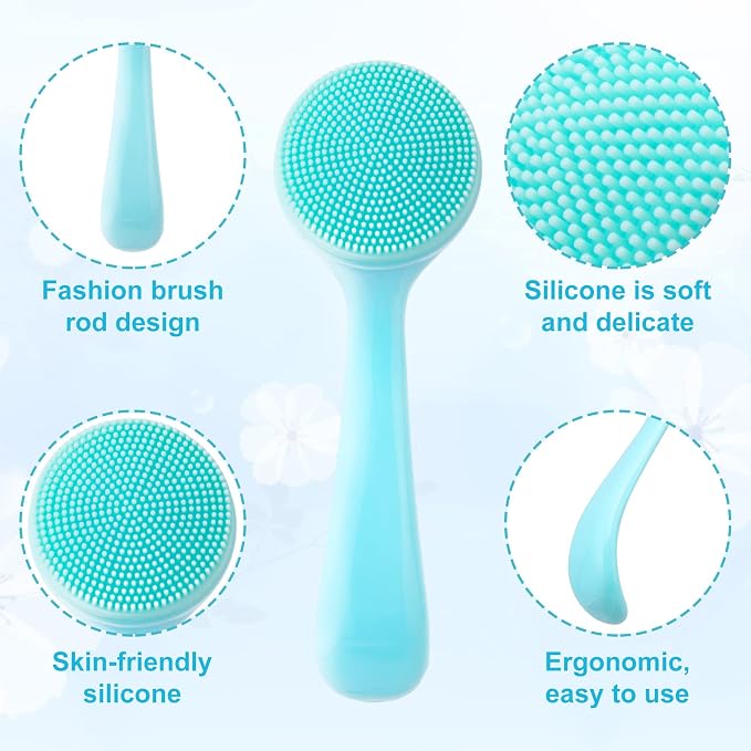 HINZIC 2 Pack Silicone Manual Facial Cleansing Brush, Skin Friendly Waterproof - Image 5