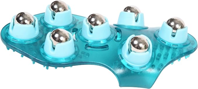 BioSwiss Massage Glove with Steel Roller Balls, Handheld Full Body Massager by Bioswiss