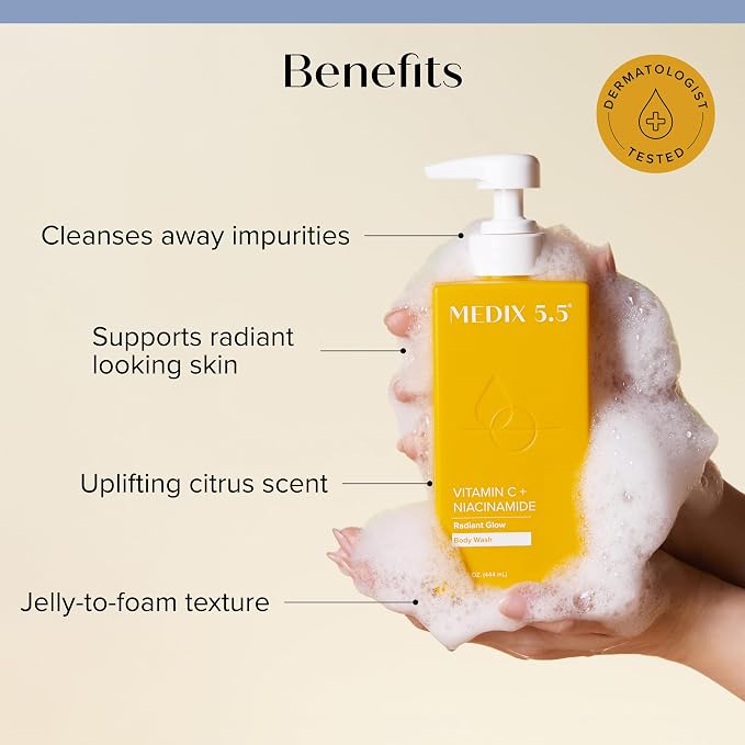 Medix 5.5 Radiant Glow Vitamin C Body Wash W/ Niacinamide | Citrus Scented - Image 2