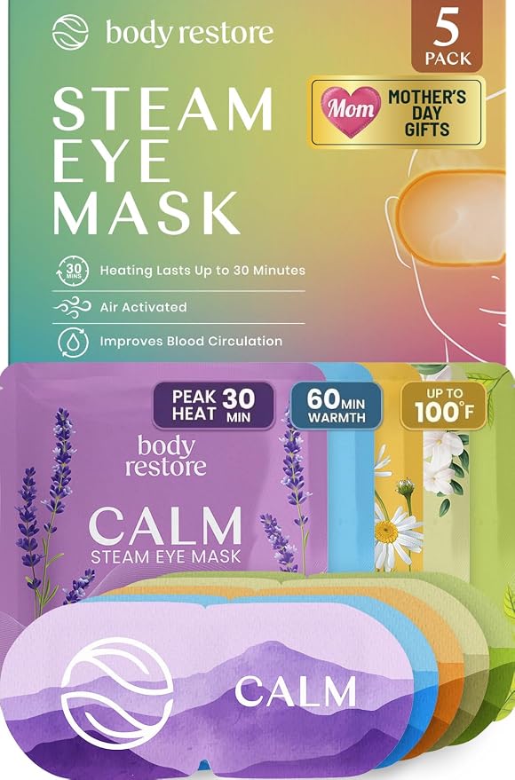 Body Restore Heated Eye Mask for Dry Eyes 5 Pack – Mothers Day Gifts for Mom by BodyRestore