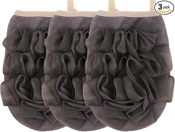 3 Pack Bath Loofah Body Sponge Brushes Loofah Exfoliating Glove Bath Shower by Amariver