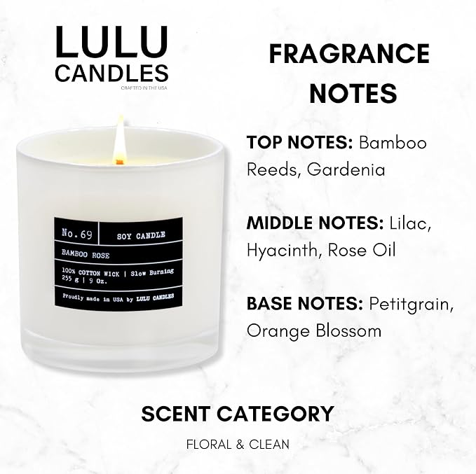 Lulu Candles | Bamboo Rose | Highly Scented Candles - Image 2