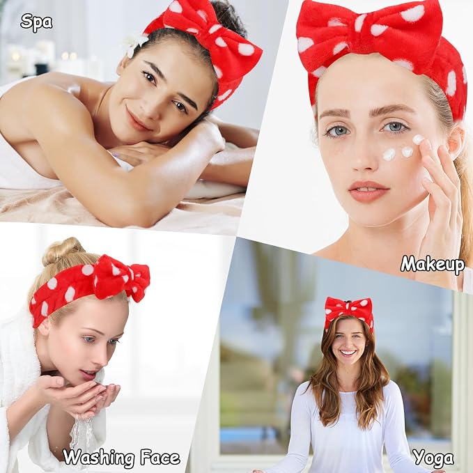Casoty 12 Pcs Headbands for Makeup, Spa Gifts for Women, Soft Coral Fleece - Image 3