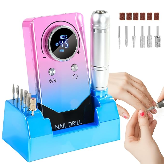 Droyek Electric Nail Drill Portable Nail Drill Professional 45000 RPM 6 Salon by Droyek