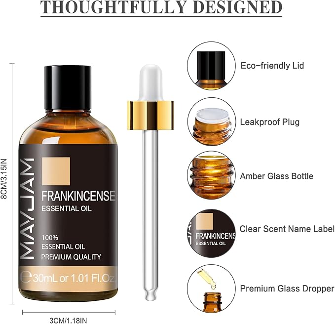 Frankincense Essential Oil 30ML/ 1.01FL.OZ, MAYJAM Pure Aromatherapy - Image 6