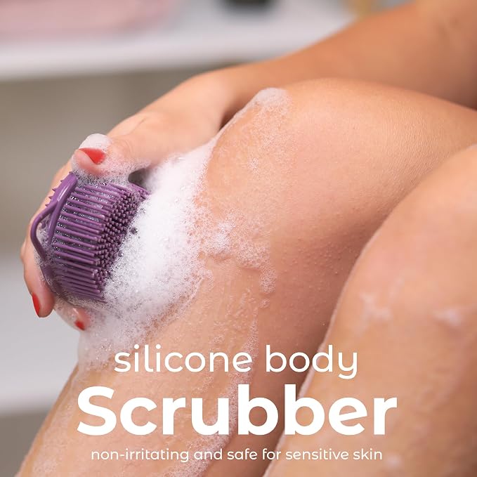 MainBasics Silicone Body Scrubber Dual-Sided Shower Loofah and Exfoliator - Image 2