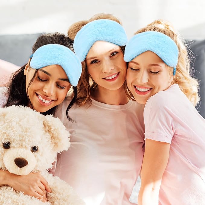 Hoteam 24 Pcs Spa Party Favors Supplies 6 Spa Headband 6 Plush Sleep Eye Mask 6 - Image 5