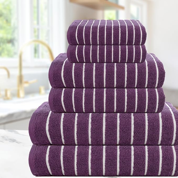 CASA COPENHAGEN Ecstatic 6Pcs 100% Egyptian Cotton Large Designer Towels Gift - Image 3