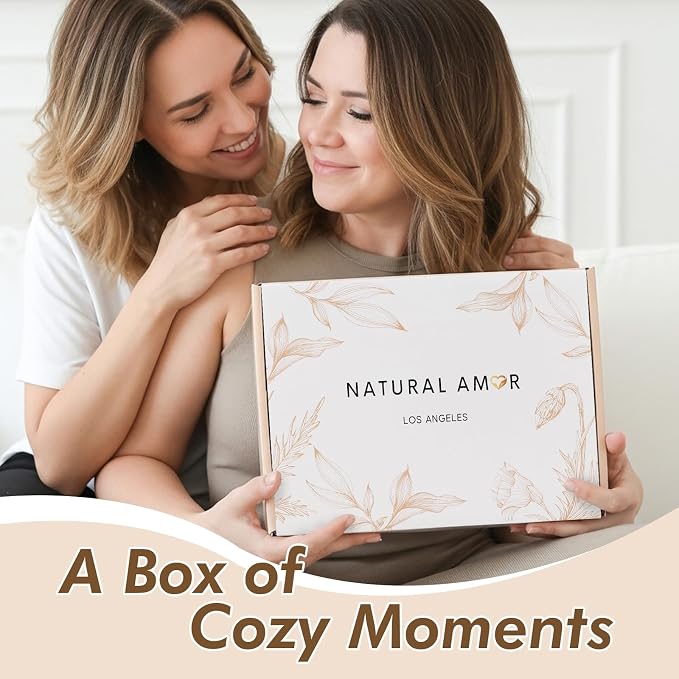 Natural Amor Spa Gift Set with Blanket 7 PCs– Handmade Bath & Body Self-Care - Image 3