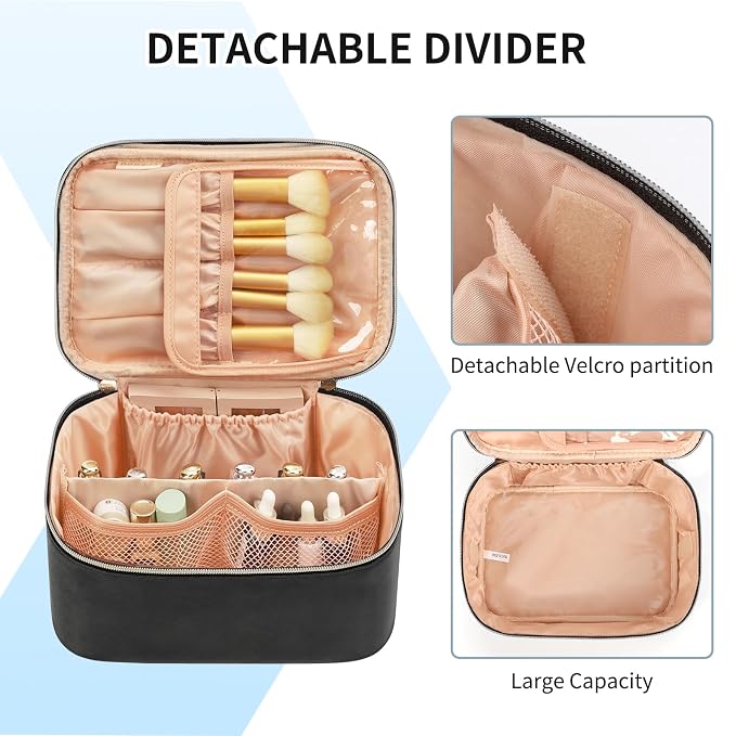 OCHEAL Makeup Bag, Portable Cosmetic Bag, Large Capacity Travel Makeup Case - Image 3