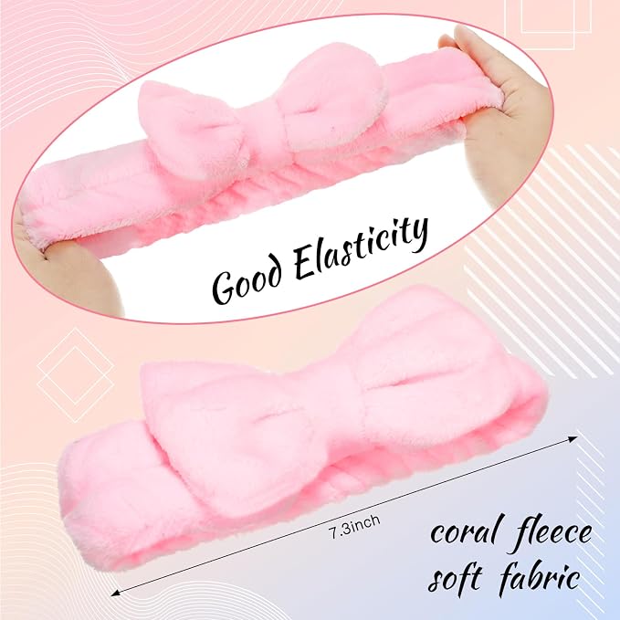 Jexine 24 Pcs Facial Spa Headband Makeup Headbands Bulk Bow Hair Head Band - Image 2