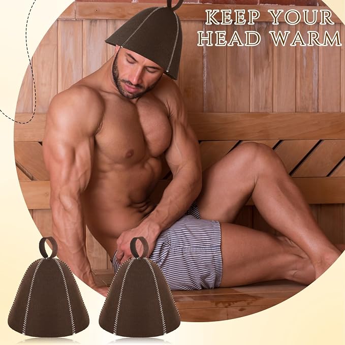 JaGely Sauna Hat for Men Women Sauna Hat Vaporarium Cap Russian Banya Cap for - Image 3
