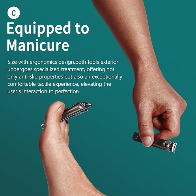 Manicure & Pedicure Set 12 in 1, Nail Clippers Set, Quality Fingernail& Toenail - Image 5