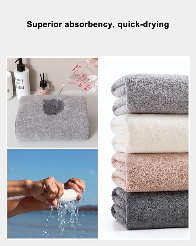 sakano 6-Piece Colorful Microfiber Bath Towel Set - Image 6