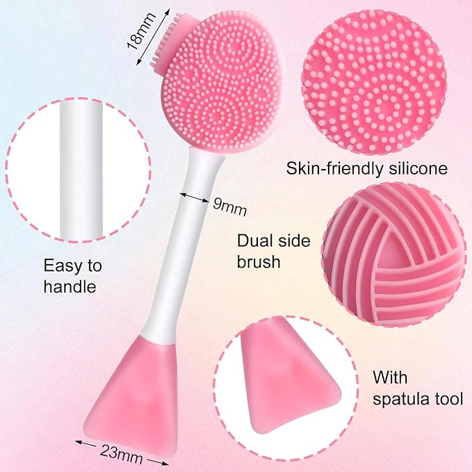 MUiiGOOD 2pcs Silicone Face Scrubber Round Pads Face Mask Brush Exfoliating Lip - Image 8