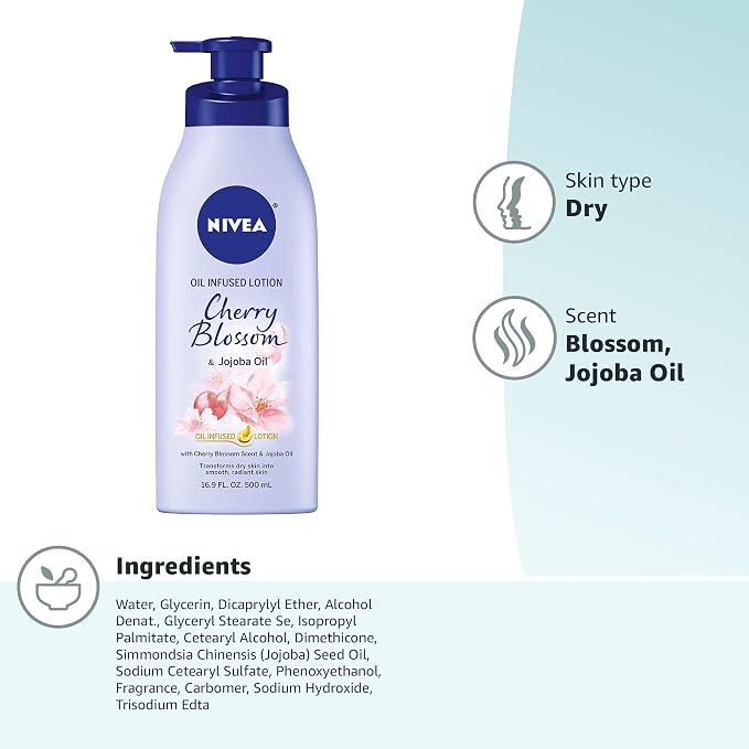 NIVEA Oil Infused Cherry Blossom and Jojoba Oil Body Lotion - Image 14