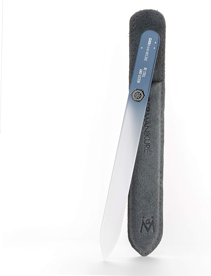 GERMANIKURE Glass Nail File in Suede Sleeve by GERMANIKURE
