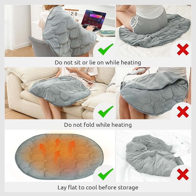 Drewin Weighted Heating Pad for Relax and Calm, Velvet-Soft 7 lbs Electric Lap - Image 6