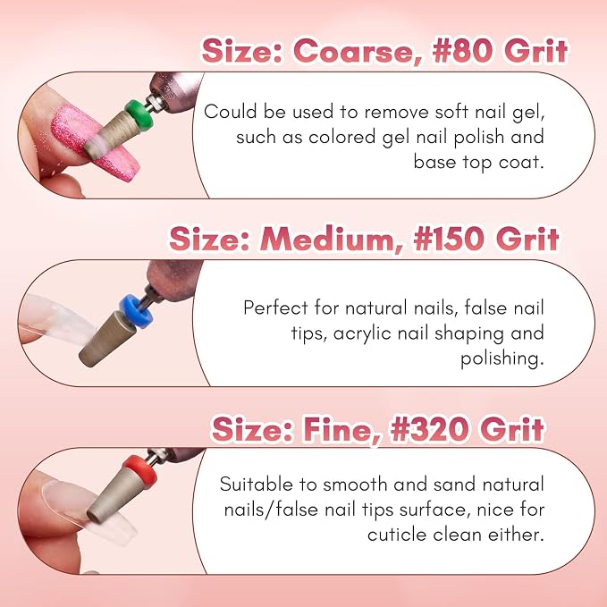 Makartt Nail Drill Bits, Tapered Barrel Carbide Diamond Sanding Bit - Image 5