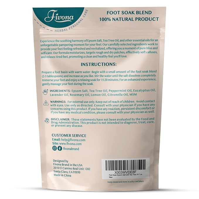 Fivona Tea Tree Foot Soak Blend 14.1 oz - Image 9