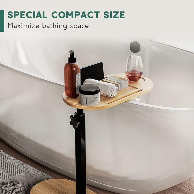 Yumkfoi Bamboo Bathtub Tray Table - Image 2