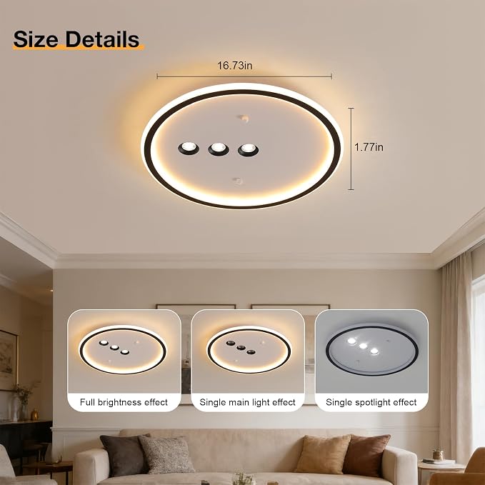 Shine LUEST Modern Round LED Flush Mount Ceiling Light - Image 5