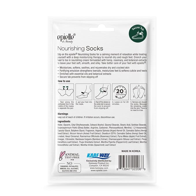 Epielle Nourishing Foot Mask 6 Pairs, Repair and Soften - Image 9