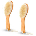 Gerrii 2 Pcs Dry Brushing Body Brush Natural Boar Bristle by Gerrii