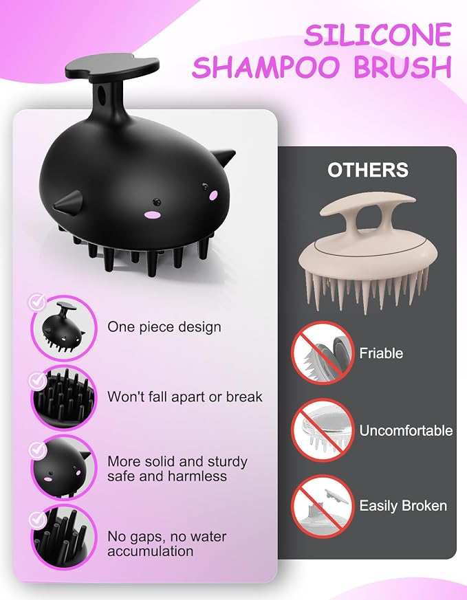 Scalp Massager Hair Growth Shampoo Brush, Silicone Scalp Scrubber Shower Scalp - Image 2