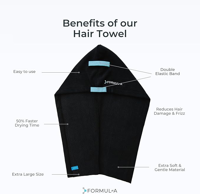FORMUL-A Microfiber Hair Towel Wrap – Anti Frizz Towel - Image 5