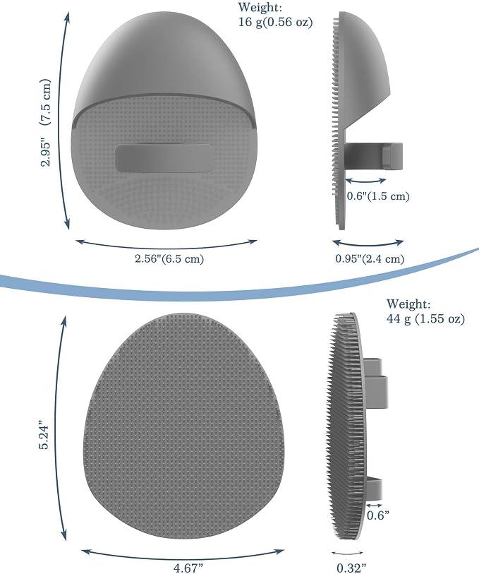 Manmihealth Silicone Back Scrubber & Shower Face Brush Set, Gentle-Cleaning & - Image 2