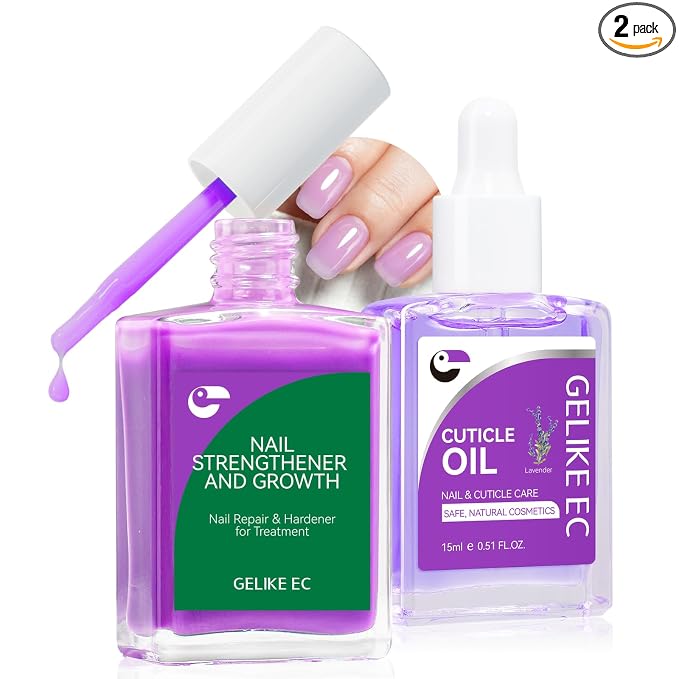 Gelike EC Nail Kit for Beginners: Purple Easy-Use Nail Polish Growth Treatment by gelikeec