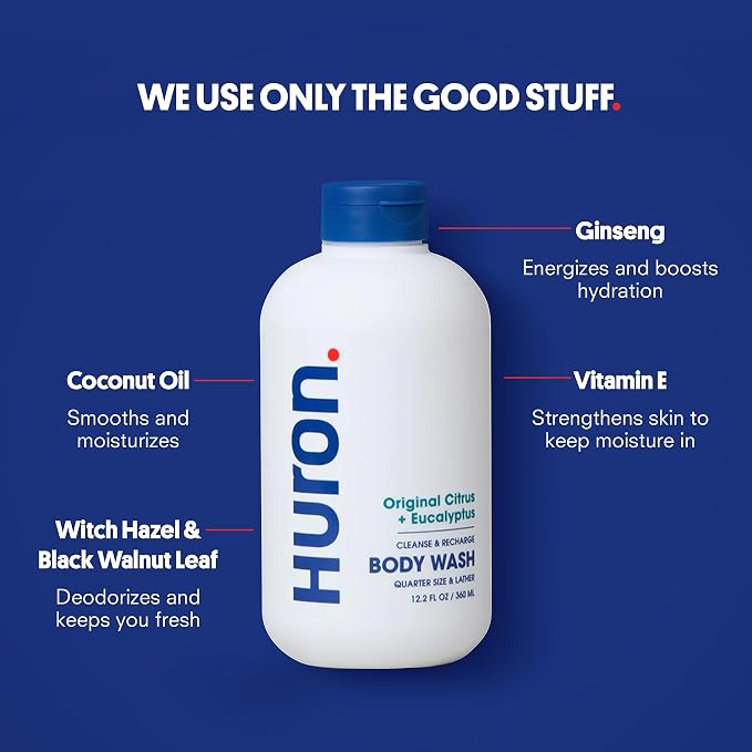 Huron Body Wash for Men and Women, Hydrating Daily Cleanser - Image 3