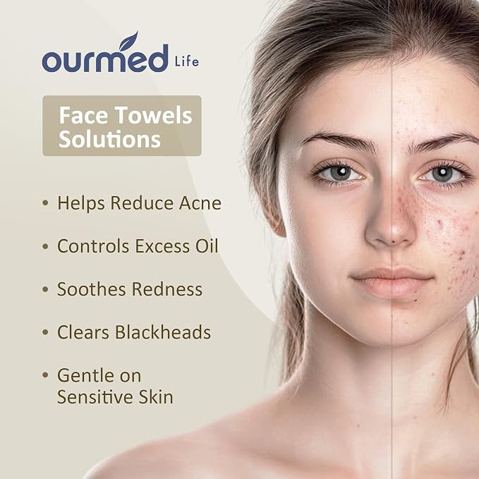 Ourmed Life Disposable Face Towel | 150 Count Lint-Free Biodegradable Clean - Image 3
