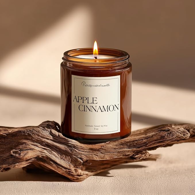 Cinnamon Apple Scented Candles for Home, Natural Soy Wax Aromatherapy Candle - Image 3