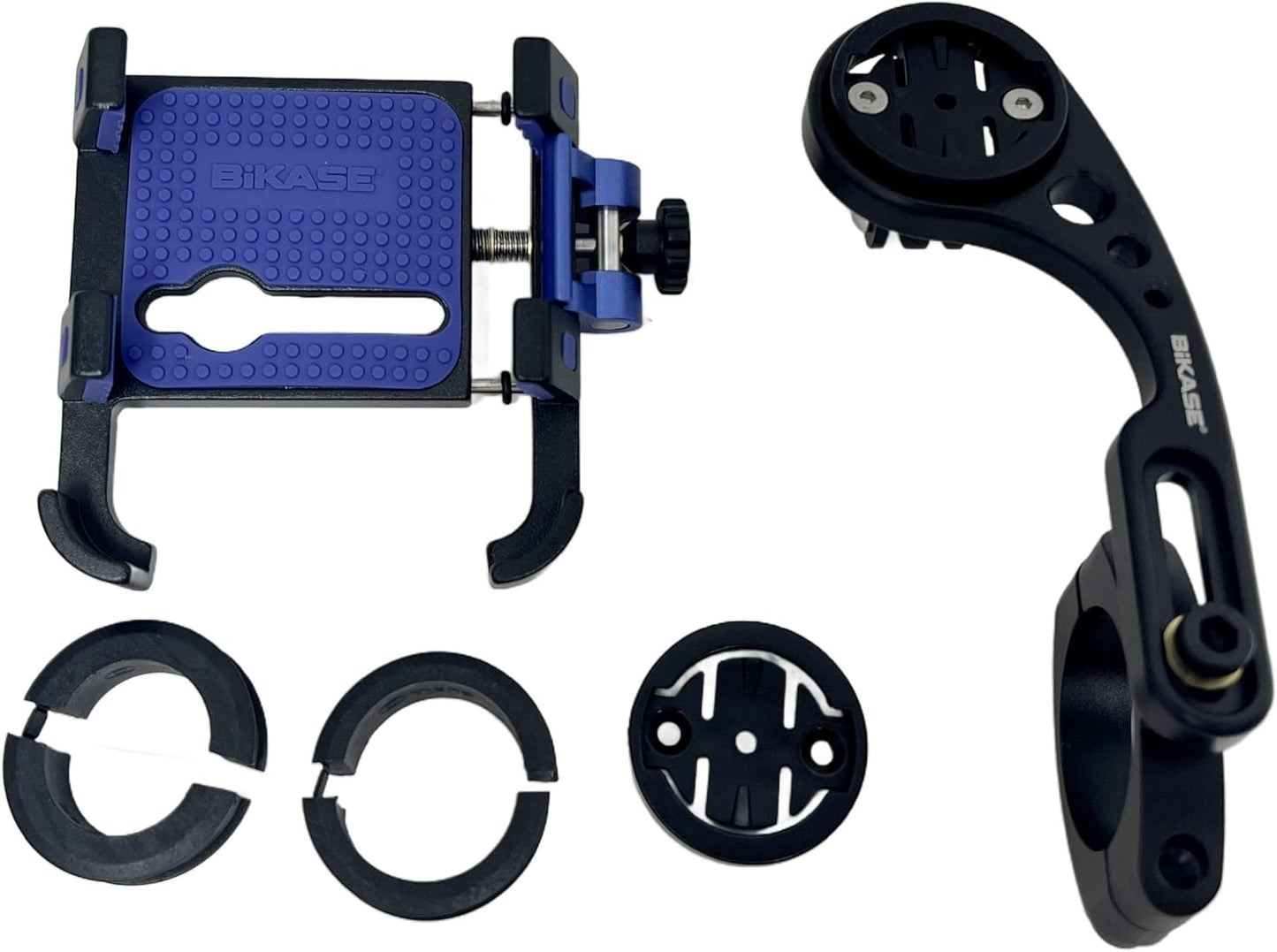 BiKase BiKGrip Bike Phone Holder with Computer Mount Garmin Compatible Bracket, Handlebar Cell Phone Clamp, for Any Phone 4.7" to 6.8" Smartphones Made of 6061 Aluminum - Ebike