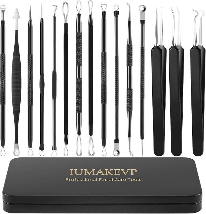 Pimple Popper Tool Kit, IUMAKEVP 15 PCS Professional Stainless Steel Blackhead - Image 9