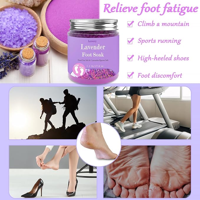 Lavender Foot Soak with Epsom Salt and Sea Salt. Organic Natural Handmade Spa - Image 5