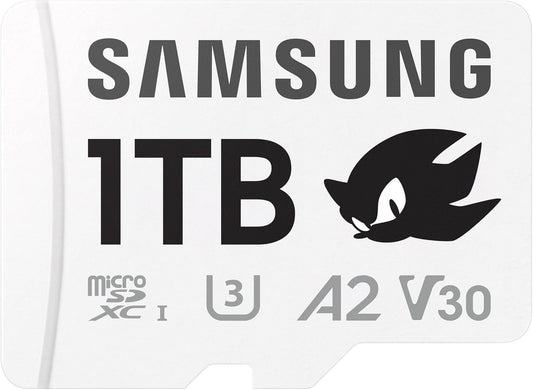 Samsung PRO Plus Sonic The Hedgehog + Adapter, 1TB microSDXC, Up-to 180MB/s, Full HD & 4K UHD, UHS-I, C10, U3, V30, A2, for Nintendo-Switch, Steam Deck, GoPRO, DJI Drone, Tablets (MB-MD1T0SA/LC1)