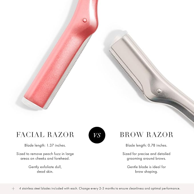 Tweezerman Tea Rose Prep and Plane Facial Razor Set - Image 3