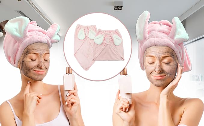 fhgnysm 2 Packs Microfiber Hair Towel, Hair Turbans - Image 5