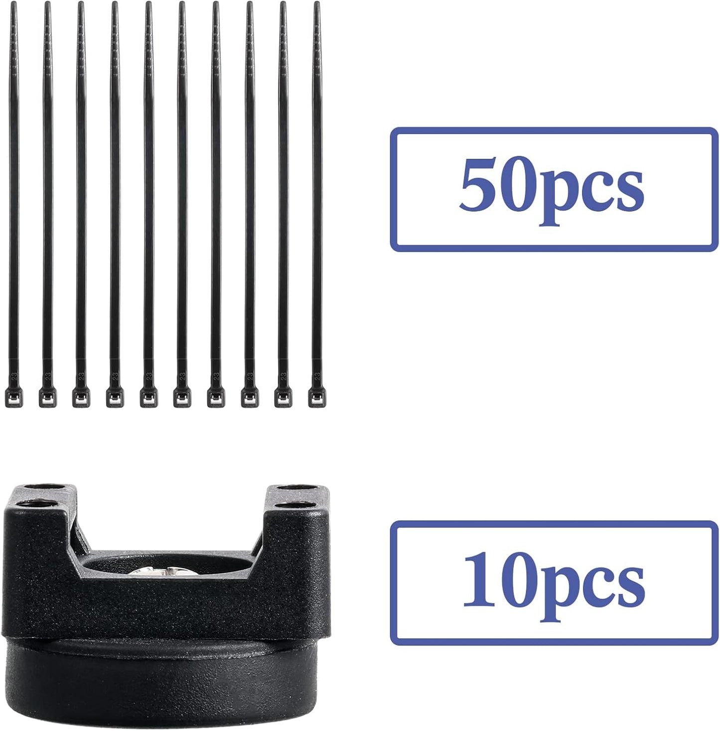 Yookeer 60 Pieces Magnetic Zip Tie Mount Multipurpose Cable Holder Magnets Magnetic Wire Management Bases with Heavy Duty Zip, Mount Nylon Cable Ties in Total (22 mm)