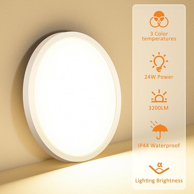 8PACK LED Flush Mount Ceiling Light Fixture, 3000K-4000K-6500K & 150W - Image 2