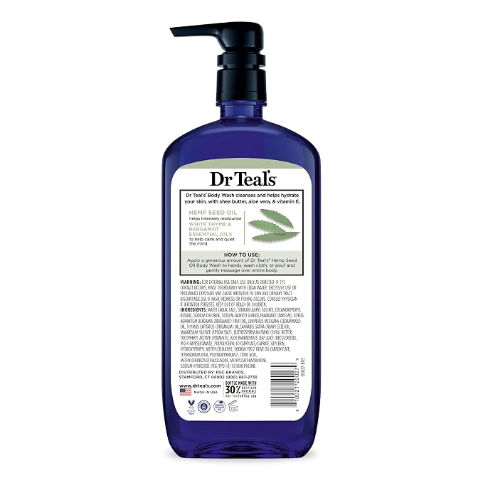 Dr Teal's Body Wash with Pure Epsom Salt, Cannabis Sativa Hemp Seed Oil - Image 11