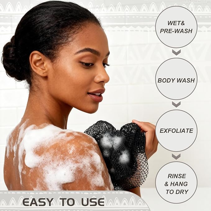 SPMKTBOZAI African Net Sponge Authentic, Loofah Exfoliating Body Scrubber Bath - Image 2